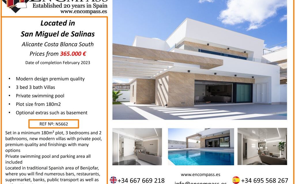 New build villas with private pools in San Miguel de Salinas