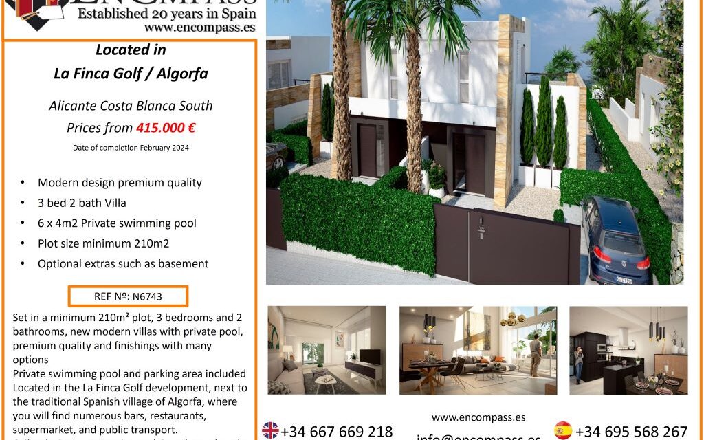 New build villas with private pools in La Finca Golf Algorfa